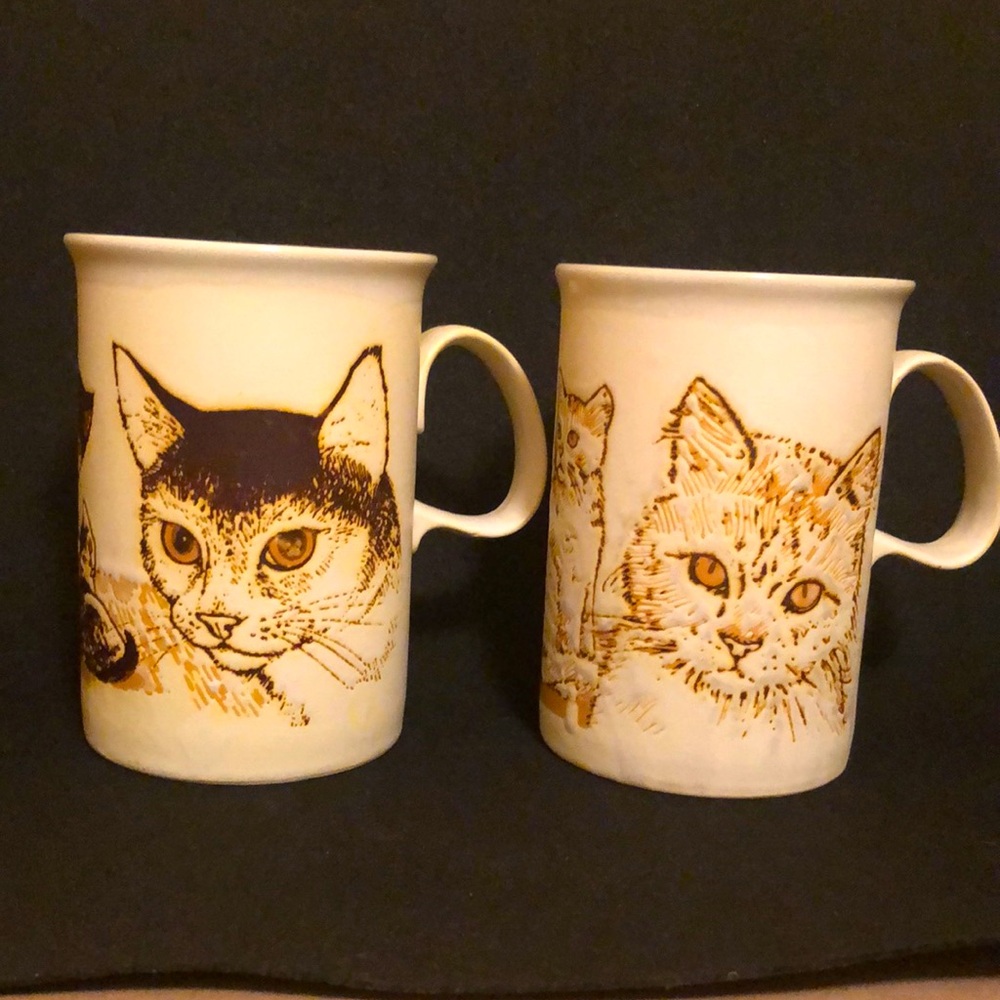 Vintage Duncan Ceramics Scotland Cats Mugs